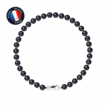 Bracelet - PERLINEA - Perles de Culture d'Eau Douce 5-6mm - Or Blanc - Black Tahiti - 18 cm