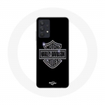 Coque Maniacase pour Samsung Galaxy A32 4G Harley Davidson logo motor sycles gris front noir