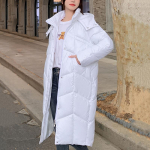 2023. aasta uued puuvillase polsterdatud parkad, naiste vintage korea riided, kapuutsiga pikk jakk, tuulekindlad naiste talvemantlid XXL valge