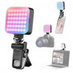 Mini RGB t&auml;itevalgusti LED-videovalgusti 2500K-9000K h&auml;mardatav 8 stseeni valgusefektidega videokonverents must