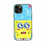 PB11 Lovely SpongeBob Black Sofe Case iPhone 16 15 Plus 14 13 Pro 8 SE XR XS Max P30 Nova 5T Y5P Y6 Y7 Y8P Y9 Realme C30 C33 C31 VIVO Y36 V27 jaoks Huawei Y9 Prime 2019 kuristik