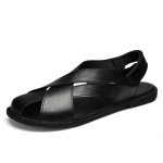 Retro Meeste Nahast Klassikalised Lamedad Sandaalid Meeste Tuhvlid Rannakingad Mugavad K&otilde;ndimiseks Rooma Sandaalid Meeste Kingad Sandaalid 38 pruun