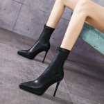 Naiste Saapad L&uuml;hikesed K&otilde;rge Kontsaga Kingad Naistele S&uuml;gis Talv Botas Mujer Pahkluusaapad Must Sokk Naiste Kontsaga Saapad Naine 38 must