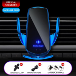 Uue versiooniuuendusega auto mobiiltelefoni hoidik 15 W juhtmevaba laadimisega kaasaskantav autohoidja mobiiltelefoni kronsteini alus autoseadmes sinine