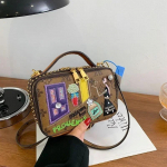 Tikitud Kolmem&otilde;&otilde;tmeline Naiste K&auml;sikott Suure Mahutavusega &Otilde;lakott Boston Kott Moodne Ristkott pruun