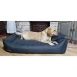 Lit pour chien bleu 120x90 cm - coussin pour chien lavable - lit pour chien l&auml;bimatu