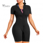 Sportlik higikompressioon t&otilde;mblukuga suletav aluskrae Saunakost&uuml;&uuml;m L&uuml;hikeste varrukatega Kalorite p&otilde;letamine Treeningkost&uuml;&uuml;m k&otilde;rge elastse v&ouml;&ouml;kohaga treener L