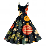 Naiste j&otilde;ulukingitused j&otilde;uluvana m&uuml;ts, tr&uuml;kitud seksikas &otilde;lavaba punk vintage kleit XXL khaki