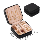 Mini ehete hoiukarp kaasaskantav kodu reisik&otilde;rvar&otilde;ngad kaelakee hoiu&uuml;mbris naistele s&otilde;rmuse organiseerija PU nahast vitriin 10x10x5cm heleroheline v&auml;rv