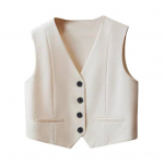 Naiste vest Vest Vintage varrukateta kleit vabaaja n&ouml;&ouml;biga &uuml;likond V-kaelusega smokingu vest igap&auml;evaseks kandmiseks kontoris Tutvumis t&auml;nav S hall