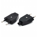 Taasjuhtmetatav pikendusjuhtme pistik 2 pin Eu Euroopa USA isane pistik vahelduvvoolu pistikupesa adapter 250 V asendus must