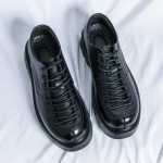 Meeste Oxfords Must Platvorm Lift Pruun Paeltega Kingad K&otilde;rguse Suurendamine Paks Tald Nahast Kingad EU:38 must