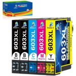 DOUBLE D 603 XL compatibles avec Epson 603 603XL Cartouches d'encre de pour Expression Home XP-3100 XP-4100 XP-2100 XP-2105 XP-3105
