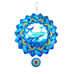 1 tk 3D Mandala tuulekeer, metallist geomeetriline muster, rippkellad, kineetiline v&auml;liaed ja sisekujundus