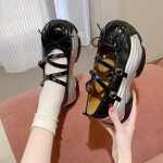 Naiste mokassiinid Ehtsast nahast Kevadine platvorm Briti stiilis Mood 35 must