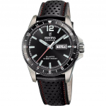 Festina titaanist nahkrihmaga musta sihverplaadiga kvartsmehaanikaga meeste k&auml;ekell F20699-4 100M must
