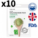 [Lebelage] Cica Solution Mask Pack (10 Sheets) &ndash; Calming & Hydrating Face Masks