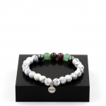 Pierres et Min&eacute;raux. Bracelet Perles Rubis de Mogok, Birmanie, Myanmar + Aventurine + Fabriqu&eacute; en France.