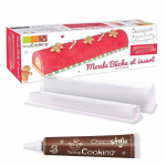 Moule &agrave; B&ucirc;che de No&euml;l avec insert + 1 Stylo chocolat