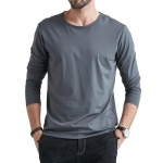 Meeste T-s&auml;rk, lausv&auml;rvi, lihtsa stiiliga, &uuml;mara kaelusega, pikkade varrukatega, pluss-suuruses, lahtise keskmise pikkusega pullover, sportimiseks ja igap&auml;evaseks reisimiseks. M tumehall v&auml;rv