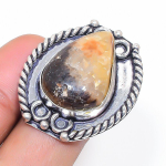 Septerian Stone Handmade 925 Sterling Silver Jewelry Ring Size 5 c5j86