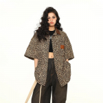 2024. aasta suvine unisex retro-leopardimustriline teksapolo bleiser XL