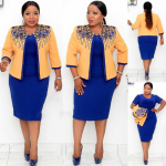 Suures suuruses Aafrika emakleit organza mustriga jakiga &ndash; kaheosaline &uuml;likond 2XL