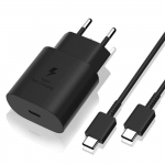 Kiirlaadija 25W - Phonillico - USB-C - &Uuml;hilduv Samsung Galaxy A05/A15/S23 FE - Must - 1m