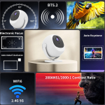 Salange P360 Mini Kaasaskantav Kodune Projektor 4k Kino Android11 Wifi 6 Bt5.2 Automaatne Korrektsioon 360&deg; P&ouml;&ouml;ratav V&auml;litingimustes Nutikas Beamer Eu plug