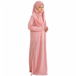 Laste palvekleit Moslemi riided t&uuml;drukutele Pikkade varrukatega abaya koos hijabiga Kaheosaline maksikomplekt Sall Kaftan Jilbab beebi roosa v&auml;rv