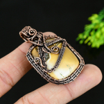 Chrome Chalcedony Handmade Copper Wire Wrap Jewelry Pendant 2 z2j59