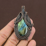 Labradorite Handmade Copper Wire Wrap Jewelry Pendant 2.68 r9v69