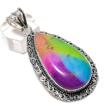Rainbow Solar Quartz Handmade 925 Sterling Silver Jewelry Pendant 2.56 j7d85