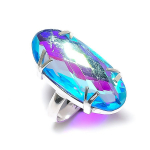 Mystic Topaz Handmade 925 Sterling Silver Gift Jewelry Ring Size 9 k0f13