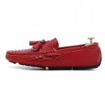 Krokodillimustriga Loafers Meeste Ehtne Nahast S&otilde;idujalatsid Luksusbr&auml;ndi Slip-on Jalan&otilde;ud Meeste Mugavad Mokassiinid K&auml;sit&ouml;&ouml;na Valmistatud Peokingad 38 punane