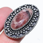 Rhodochrosite Handmade 925 Sterling Silver Jewelry Ring Size 10 g5v85
