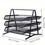 Tieyi kolmekihiline dokumendisahtel, kontoritarbed lauaarvuti A4 metallist hoiustamise juhtimisriiul, rauast v&otilde;rgust multifunktsionaalne dokumendiriiul