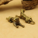 Tiger 3D messingist valatud kuju Mini looma metallist kujukeste kodukaunistus