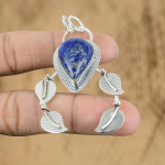 Pirn September Looduslik lapis lazuli 925 sterlingh&otilde;be T&uuml;tar Ripats Ehted
