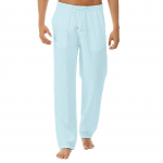 Meeste suvised minimalistlikud ja moodsad puuvillased ja linased p&uuml;ksid L sinine