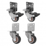 K&uuml;lgkinnitusega rattad komplekt 4 tk Raskeveok 1,5-tolline L-kujuline TPR-plaatrattad 2 tk piduriga 2 tk ilma