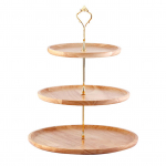 Puuviljataldrik Puidust Loodusliku Tekstuuriga Lihtne Elegantne Tugev Vastupidav Toidualus Koogi Puuviljade Serveerimisalus 20+25+30cm Three Layers