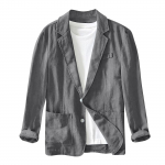 Meeste vabaaja moodne jakk &Uuml;hev&auml;rviline pikkade varrukatega taskutega jakk XXXL