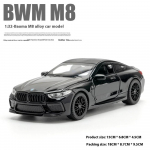 1/32 Mastaabis BMW M8 Sulamist Automa Mudel, Heli ja Valgus, Tagasivedru Mehhanismiga, Laste M&auml;ngutoa M&auml;nguasi ja Kollektsioneeritav Ese must