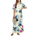 Naiste Mood Tr&uuml;kiga &Ouml;&ouml;s&auml;rk Koduriided L&uuml;hikeste Varrukatega Taskutega &Ouml;&ouml;s&auml;rk Pikk Kleit L must