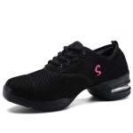 Uued tantsukingad ruuttantsukingad keskmise kontsaga naiste v&otilde;rgust hingavad fitness sporditantsukingad 35 black