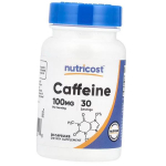 Kofeiin kapslites, Caffeine 100, Nutricost (11647003) 30caps