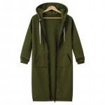 Suvised naiste tasku t&otilde;mblukuga Disain Longline Hoodie Femme vabaaja pikkade varrukatega mantel ja jakid Kombinesoonid M tumeroheline v&auml;rv