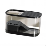 Akvaarium kilpkonnadele, koos p&auml;ikesev&otilde;tukoha ja katetega Roomajad Black Large