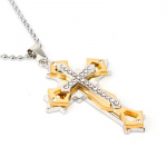 Meeste Metallist Ripats, Ristiga Kaelakee, Ehted, Ristimustriga Metallkett, Paar 50CM(Necklace Size)